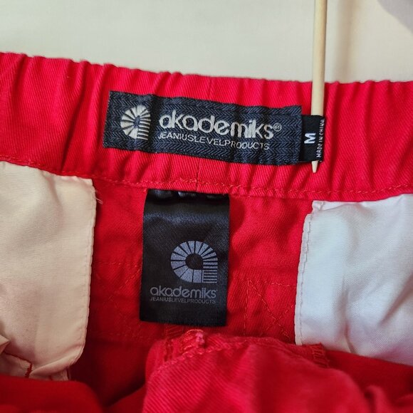 Akademiks Cotton Joggers Mens M Red Pull On Tapered Twill Articulated Knees - Picture 3 of 10